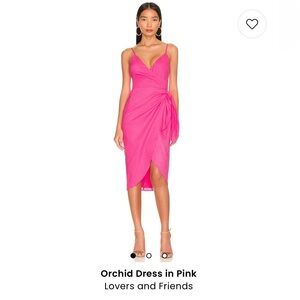 lovers and friends hot pink linen dress